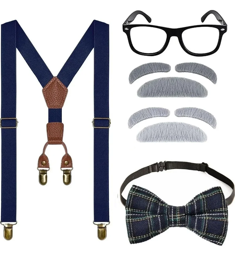 Kids 100th day of school costume for Boys, Old man dress up Grandpa NIP